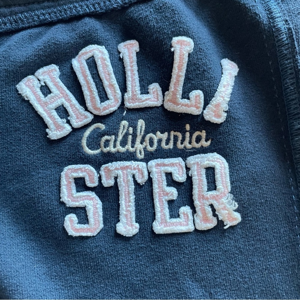 Hollister California Y2K Terry Fleece Shorts Dark Blue Medium - Picture 3 of 8